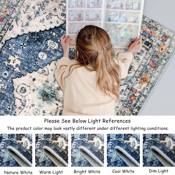 NEW Lahome Area Rug Boho Tribal Rug Throw Rug 4’ x 6’ - Picture 7 of 8